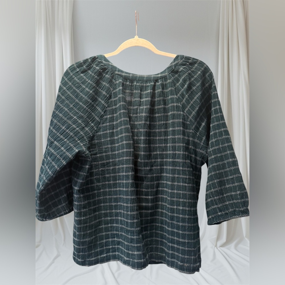 J.Jill Green Plain Button Up Blouse Large - Picture 3 of 3